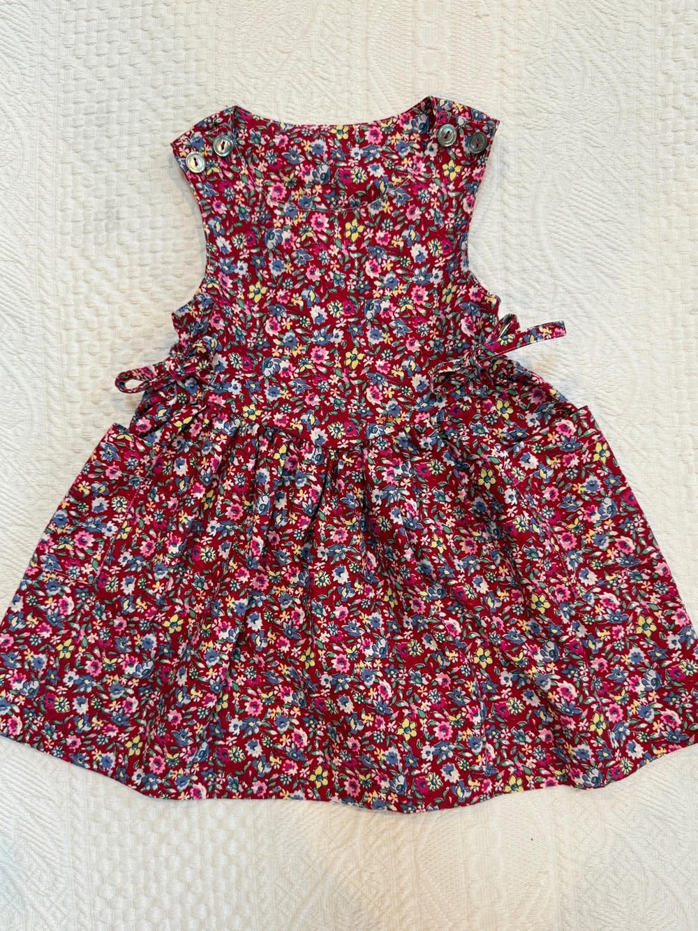 Vintage Laura Ashley Floral Sleeveless Dress Girls Size 3 4 100% Cotton